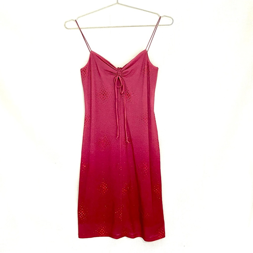 Vintage 90s BYER TOO! glittery magenta minidress ✨